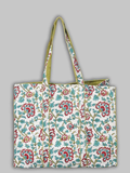 Awdhesh Kumar Meadow Vine Cotton Hand Block Printed Tote Bag for Women