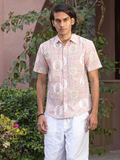 half sleeve Indian Hand Block Print Shirt Jaipur Heritage Floral Print Shirt 100% Cotton Fabric