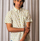 half sleeve Indian Hand Block Print Shirt  Blooming Daisy Print Casual Shirt 100% Cotton Fabric