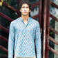 Handmade cotton printed full sleeve Blue Loom Signature Indian handmade shirt