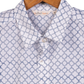 Short Sleeve Indian Blue Lattice Geometry Print Line Jali Blue Design Shirt 100% Cotton Fabric
