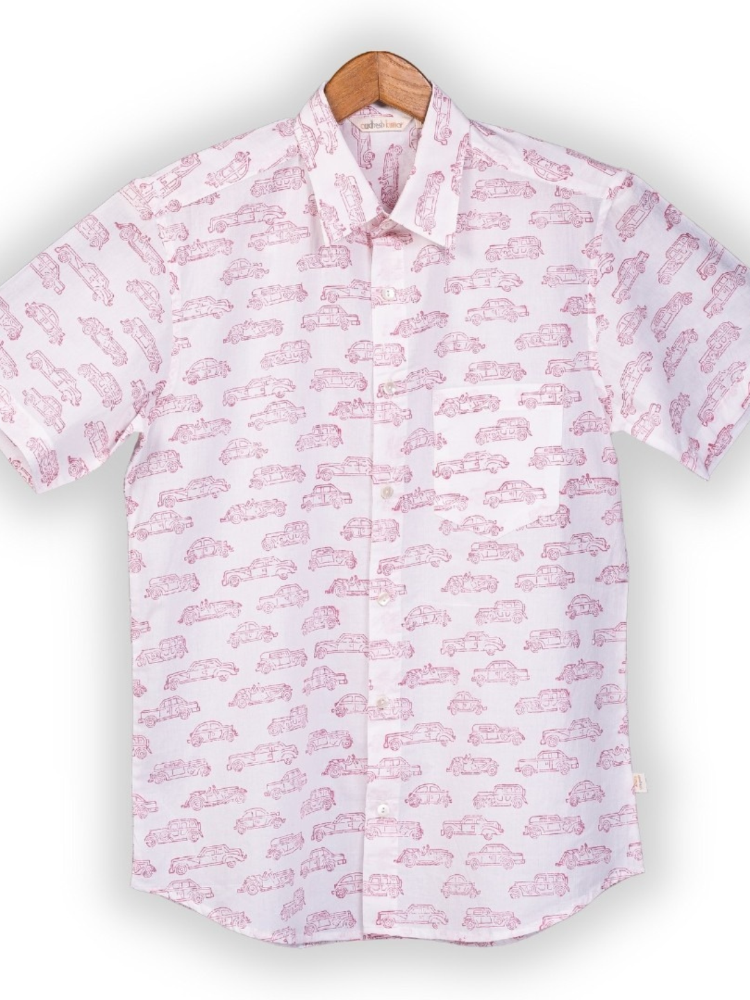 Short Sleeve Indian Classic Wheels Doodle Pattern Shirt 100% Cotton Fabric