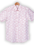 Short Sleeve Indian Classic Wheels Doodle Pattern Shirt 100% Cotton Fabric