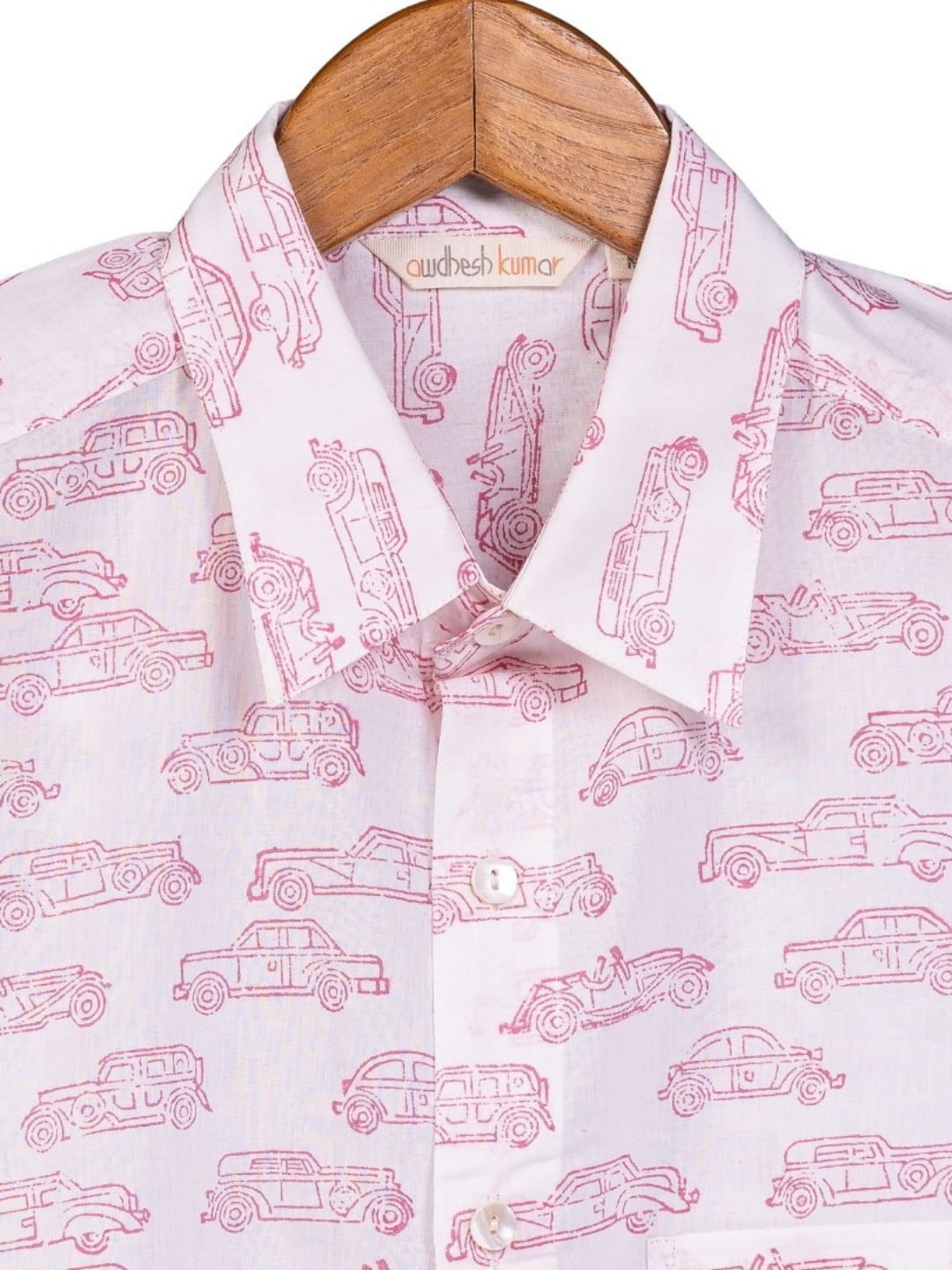 Short Sleeve Indian Classic Wheels Doodle Pattern Shirt 100% Cotton Fabric