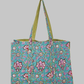 Cotton Hand Bag,Turquoise Blossom Quilted Tote Bags, Women hand bags, Tote bags for Girls, Fashion Tote bags, Printed Tote Bags