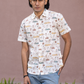 half sleeve Indian Hand Block Print Shirt Jaipur Vintage Ride Print Shirt 100% Cotton Fabric