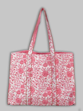 Cotton Hand Bag, Rosevine Blossom Tote Bags, Women hand bags, Tote bags for Girls, Fashion Tote bags, Printed Tote Bags