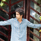 Handmade cotton printed full sleeve Blue Loom Signature Indian handmade shirt
