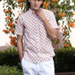 half sleeve Indian Hand Block Print Shirt Jaipur Soft Petal Pattern Shirt 100% Cotton Fabric