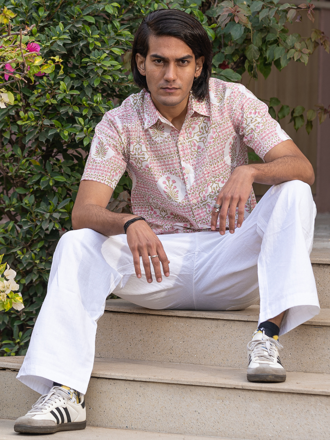 half sleeve Indian Hand Block Print Shirt Jaipur Heritage Floral Print Shirt 100% Cotton Fabric