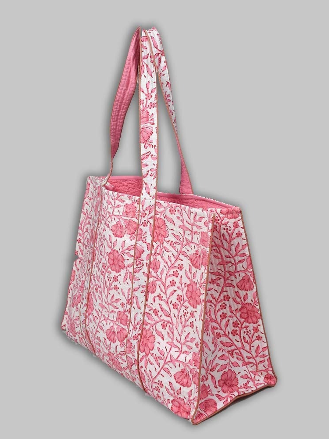 Cotton Hand Bag, Rosevine Blossom Tote Bags, Women hand bags, Tote bags for Girls, Fashion Tote bags, Printed Tote Bags