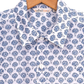 Short Sleeve Indian Blue Floral Buti Print Shirt Buti-Multi Design Shirts 100% Cotton Fabric