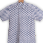 Short Sleeve Indian Blue Floral Buti Print Shirt Buti-Multi Design Shirts 100% Cotton Fabric