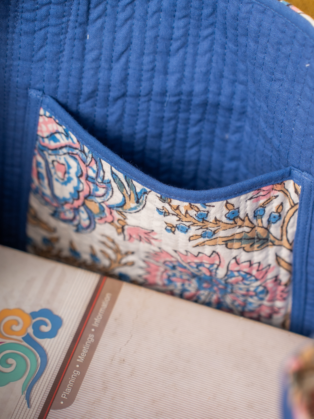 Awdhesh Kumar Royal Pomegranate Cotton Hand Block Printed Tote Bag for Women