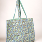 Cotton Hand Bag, Mint Paisley Meadow Tote Bags, Women hand bags, Tote bags for Girls, Fashion Tote bags, Printed Tote Bags