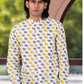 Full Sleeve Indian Hand Block Print Shirt Stylish Rhino – Casual Trendy Wear Shirt 100% Cotton Fabric