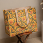 Cotton Hand Bag, Golden Gulmohar Classic Tote Bags, Women hand bags, Tote bags for Girls, Fashion Tote bags, Printed Tote Bags