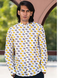 Full Sleeve Indian Hand Block Print Shirt Stylish Rhino – Casual Trendy Wear Shirt 100% Cotton Fabric