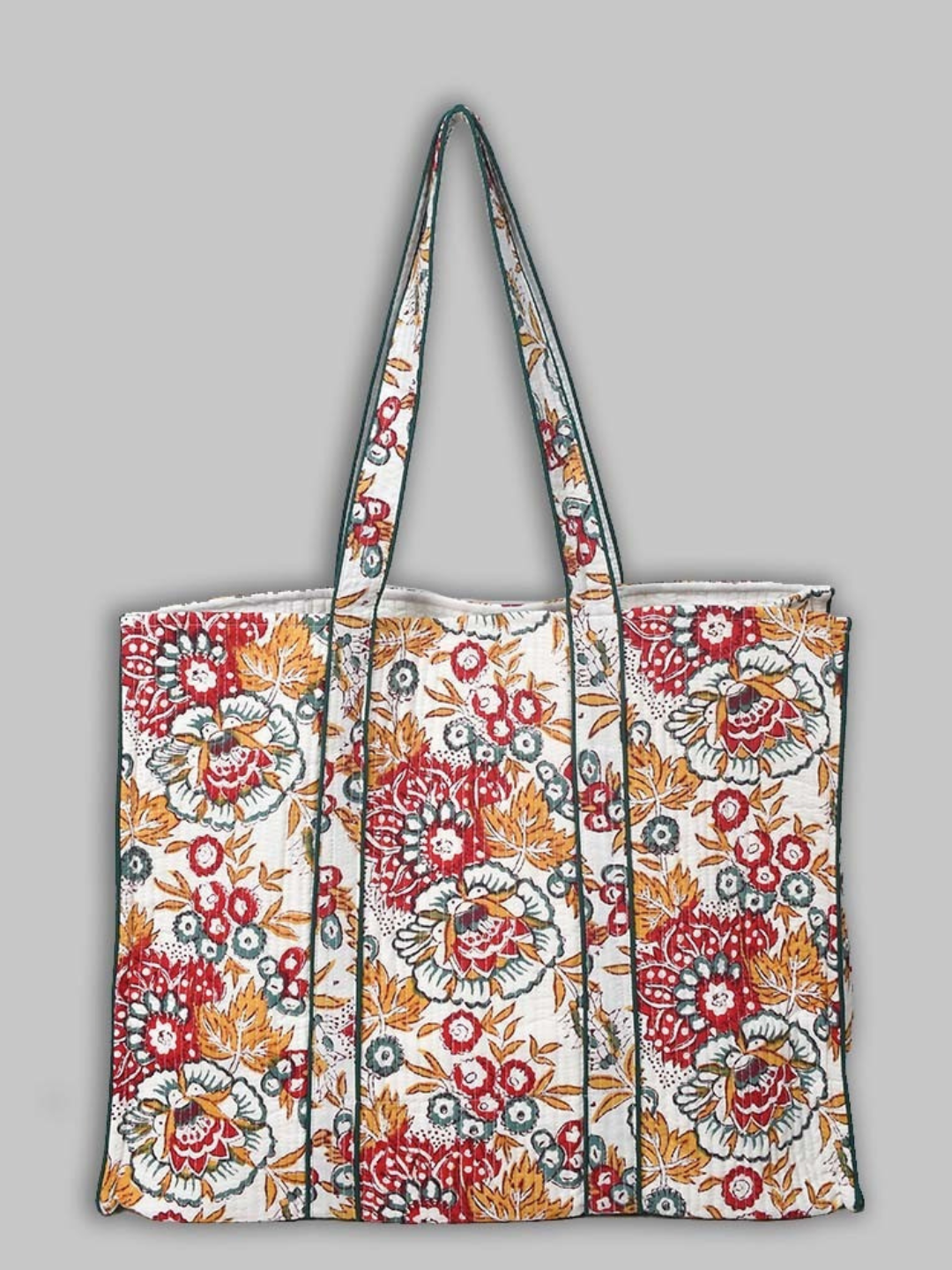Cotton Hand Bag, Ivory Garden Heritage Tote Bags, Women hand bags, Tote bags for Girls, Fashion Tote bags, Printed Tote Bags