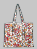 Cotton Hand Bag, Ivory Garden Heritage Tote Bags, Women hand bags, Tote bags for Girls, Fashion Tote bags, Printed Tote Bags