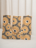 Awdhesh Kumar Mustard Floral Cotton Hand Block Printed Tote Bag for Women
