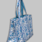 Cotton Hand Bag, Elegant blue floral heritage print Tote Bags, Women hand bags, Tote bags for Girls, Fashion Tote bags, Printed Tote Bags