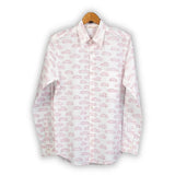 Full Sleeve Indian Hand Block Print Shirt Car Pink Design Shirt 100% Cotton Fabric