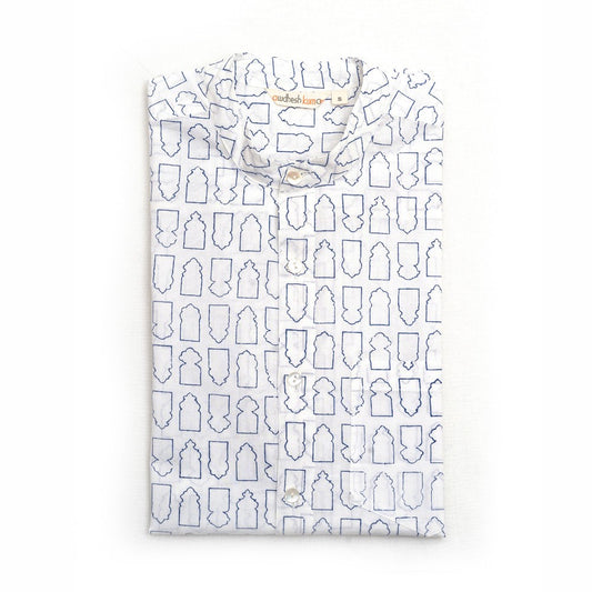 Full Sleeve Indian Hand Block Print Shirt Jharokha Design Shirt 100% Cotton Fabric