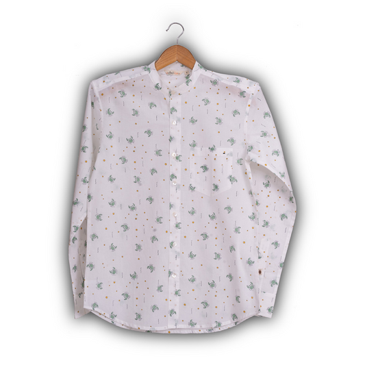 Full Sleeve Indian Hand Block Print Shirt Krabby Design Shirt 100% Cotton Fabric