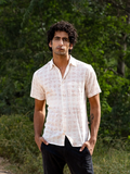 half Sleeve Indian Hand Block Print Shirt Heritage Ivory Bloom Shirt 100% Cotton Fabric
