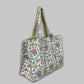 Awdhesh Kumar Meadow Vine Cotton Hand Block Printed Tote Bag for Women