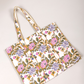 Awdhesh Kumar Floral Serenity Shopper Cotton Hand Block Printed Tote Bag for Women
