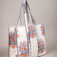 Awdhesh Kumar Nautical Floral Quilted Hand Block Printed Tote Bag for Women