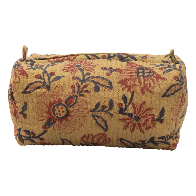 Indian Hand Block Print Cotton Quilted Makeup Bag/Wash bag Perfect for gifts travel